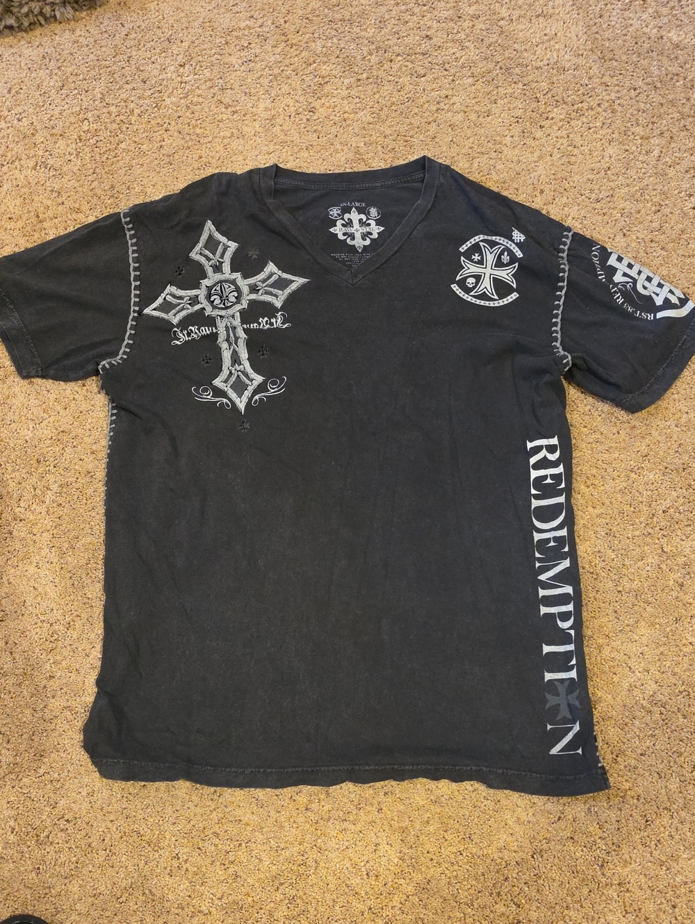 Raw State Men's Graphic Tee Black & White Size 2XL